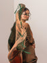 Sana Green Jaal Work Soft Silk Saree with Blouse Fabric